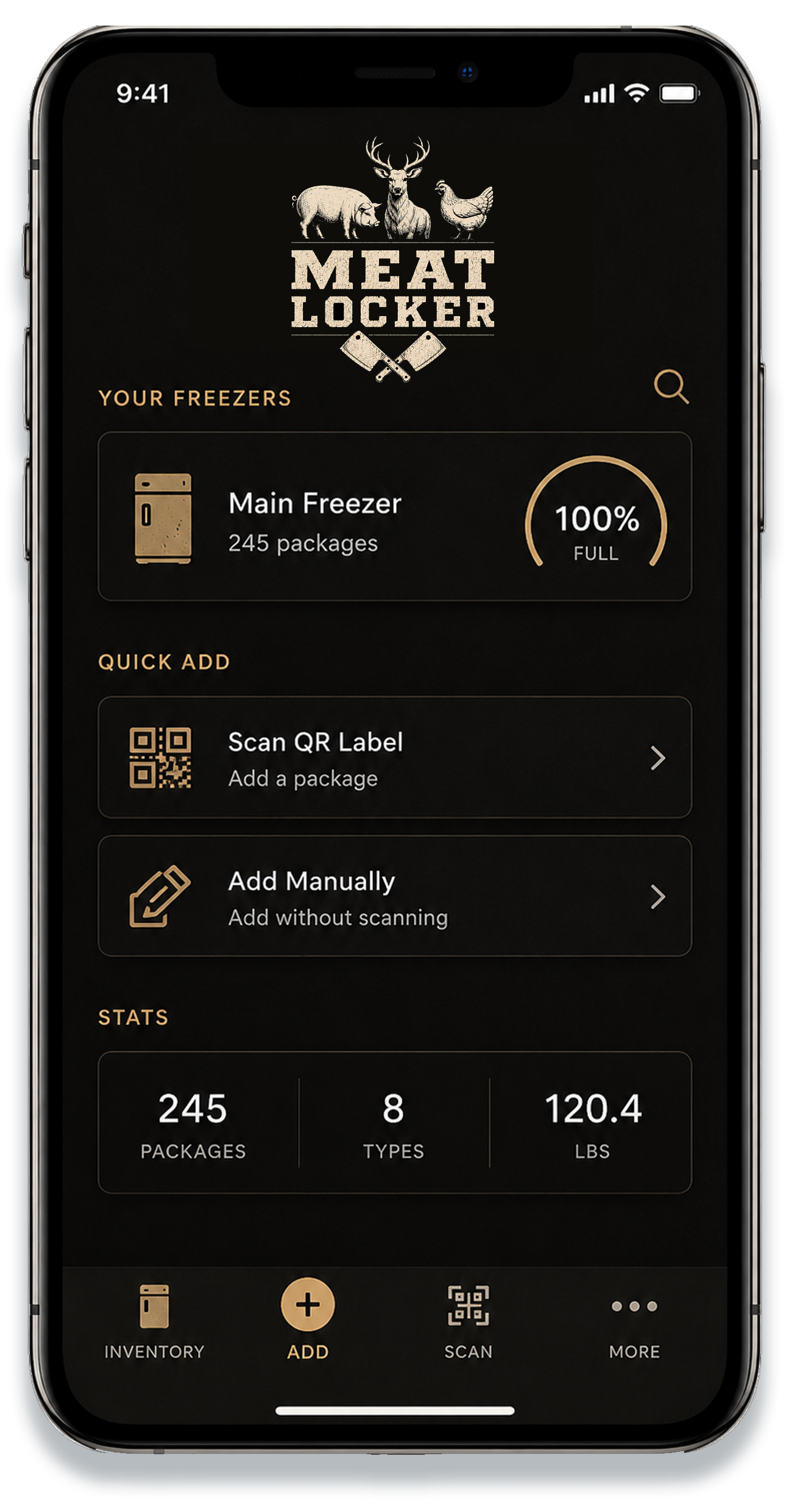 MeatLocker app — home